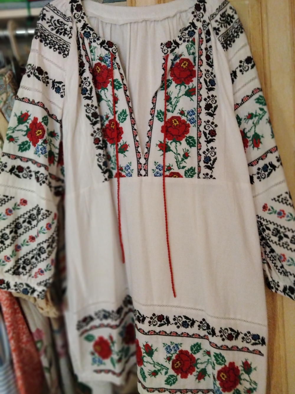 Embroidered Boho Dress Floral Detail Ukrainian Vischivanka Handmade 100% Linen